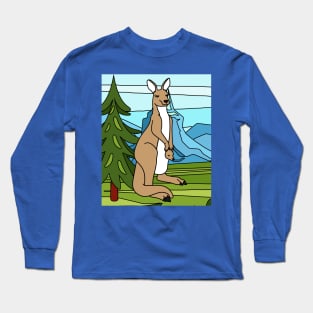 Kangaroo Bag Animal For Backpackers Long Sleeve T-Shirt